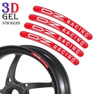 For OZ RACING 16 17 18 19 20 21 Inch 8PCS/Lot 3D Gel Motorcycle Wheel Rim Strip Decal Car Stickers
