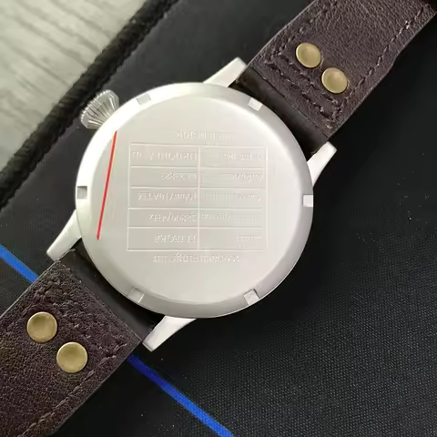 Hruodland Retro Classic Men's Pilot Automatic Mechanical Watch F013 Stainless Steel Sapphire Leather