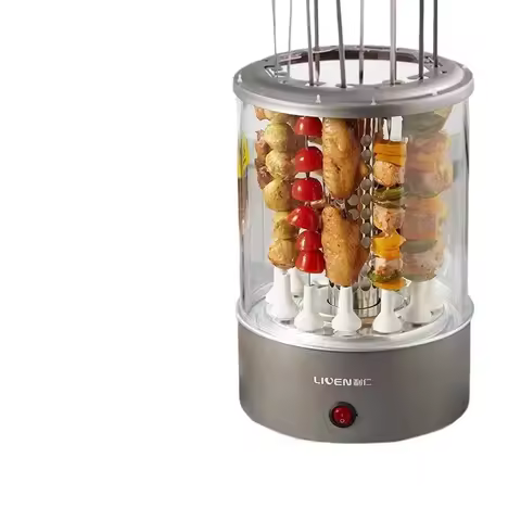 220V Electric Grill Automatic Rotating BBQ Machine for Home Use Smoke Free Kebab Maker AJ