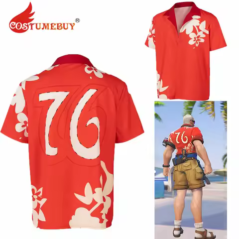 Game Soldier 76 Cosplay Costume Soldier Grillmaster 76 Cosplay Costume Inspired Cosplay Shirt Men's