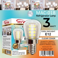 MYVO 3 Watt Clear Cover E12 & E14 SNI LED Refrigerator Bulb