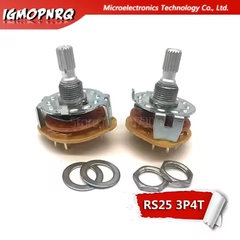 2PCS RS25 Band switch 2P4T 2P5T 2P6T 3P3T 3P4T Mount Rotary Switch Selector Band 2 Pole 5 Position K