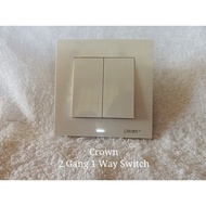 Crown 2 Gang 1 Way Switch/Crown Suis/Crown 開关