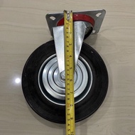 8Pcs Black rubber wheels live swivel 8" inch live swivel wheels 8" inch flat wheels 8" swivel wheels