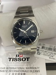 全新✅天梭最新款✅TISOO T137407.PRX動力80小時100米深度防水口快拆錶帶✅40mm夜光口藍色方形浮雕壓紋圖案口夜光✅T137.407.11.041.00 TISSOT PRX POW