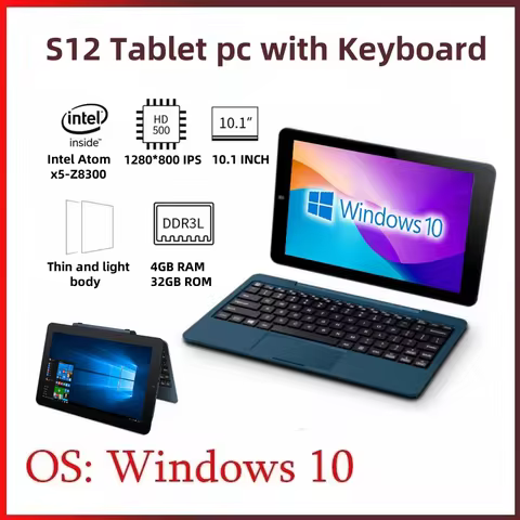 4GB RAM 64GB ROM 64bit Windows 10 Tablet 10.1 INCH 1920*1200 IPS HD-MI Port 1*USB 3.0 Quad Cores Int