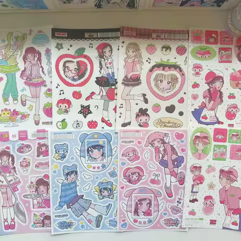 Sweet Cool Korean Anime Girl Stickers DIY Journal Scrapbook Decor Stickers For Journal Material