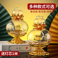 Household Butter Lamp For Buddha Lamp Buddha Oil Lamp Holder For Lamp Glass Windproof Liquid Oil Lamp Lotus Lamp Changming Lamp 30 Days zz46fr
