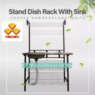 💖🔥KT WARE 3V Wash basin / kitchen rack  sink with rack  / rak sinki  /rak pinggan mangkuk kk630 rak dapur