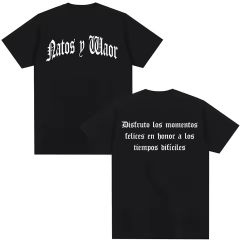 Rapper Natos Y Waor Cotton Men's Clothing T-Shirt Summer 2026 Graphics Shirt Women's Y2k Hip Hop Sho