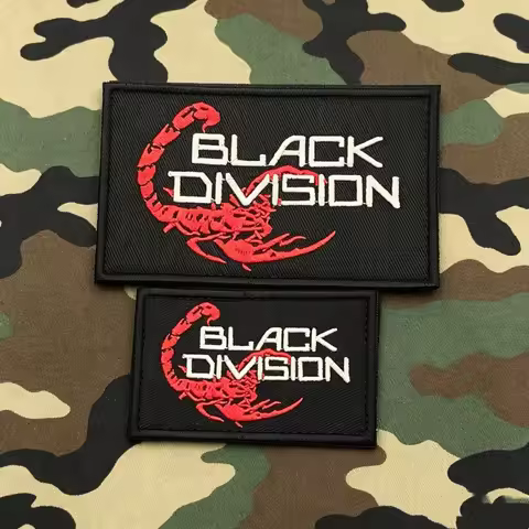 Black Division Embroidered Patches Tactical Escape from Tarkov Patch Hook Loop Armband for Clothing 