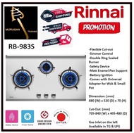 RINNAI RB-983S FLEXIHOB 88CM 3 BURNER STAINLESS STEEL BUILT-IN GAS HOB| Local Warranty | Express Free Delivery