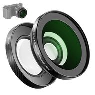 40.5mm HD Wide Angle Lens Compatible with Sony ZV-1F ZV-E10 A5000 A6000, 2 in 1 18mm Wide Angle & 10