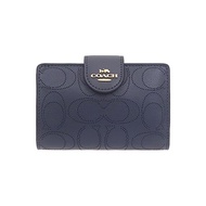 [Coach] COACH wallet (half wallet) FC4768 C4768 Midnight Perforated Signature Medium Corner Zipper Wallet Women [Outlet product] [Brand]