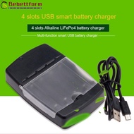 BEBETTFORM Intelligent Battery Charger Universal Portable LED Indicator Fast Charging Dock for Rechargeable Battery AA AAA 1.5V Alkaline Battery