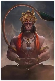 Hanuman Ji Wall ArtHindu God - Indian Deity Canvas Posterssacred Religious Wall Artfor Home Living R