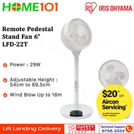 Iris Ohyama Pedestal Stand Fan with Remote 6" LFD-22T