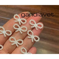 [10pcs] ABs Resin Imitation Pearl Flower Accesorries DIY Cream Glue Decoration Phone Case Hairband H