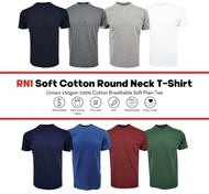 Best Soft Touch Cotton Round Neck T-Shirt Unisex Plain Cotton Tee Baju Kosong Lelaki Perempuan RN1 Group X