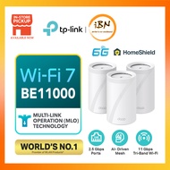 TP-Link BE11000 WiFi 7 Tri-Band Whole Home AI-Driven Mesh Wifi Router With Homeshield Deco BE65 (1 /