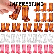 INTERESTING 1/10Pcs Mini Cowboy Boot Glasses, 1 Oz Transparent Western Cowboy Glasses,  Plastic Shot