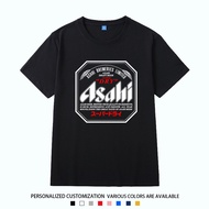 100% Cotton Japanese asahi beer t-Shirt asahi Japanese beer Letter Print Short-Sleeved Men's Top