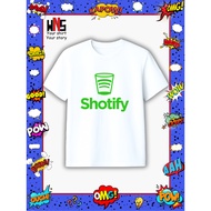 Shotify Spoof T-Shirt for Men and Women Funny Graphic Tee Oversized Gift Ideas