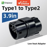 Evqiaoyi Type 1 to Type 2 Ev Charging Adapter 32a 7kw Heat Resistant Ev Charger Converter for Type 2