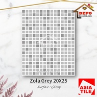 Asia Tile Zola Grey 20x25 Kw1 Keramik Dinding Kamar Mandi