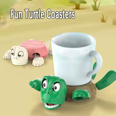 Funny Turtle Coaster, Press Down on the Turtle Coaster, Creative and Funny Desktop Turtle Staring Or