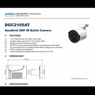 AVTECH CCTV CAMERA DGC-2105AT 2MP/1080P Built in Mic Audio Outdoor