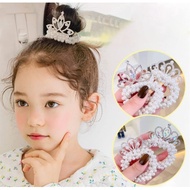 Fashion Pearl Crown Princess Hair Bands Elastic Rubber Bands Children Ball Hair Bun Ties,Ponytail Ho