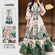 (New Arrival) Lovito Boho Dress Lace Up Cut Out Spring/summer Dress for Women DRB38BR061 Lovito Paka