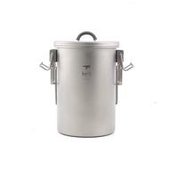 Keith Ti6300 Multipurpose Titanium Pot Set Light-Weight Camping Rice Cooker With Folding Handle FPOY