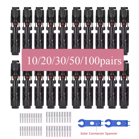 Solar PV Wire Connector 5/10/20/30/50/100 Pairs Solar Panel Connector 1000Vdc 30A Kit for PV/MC Cabl