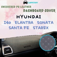 Hyundai i40 Elantra Sonata Santa Fe Starex H1 PU Leather Dashboard Cover Dashmat Checkered