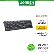 UGREEN (KU004) 104 KEYS WIRELESS KEYBOARD CONCAVE KEYPADS WITH BATTERY (BLACK)