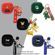 For Anker Soundcore Liberty 4 NC Case Cartoon Mario Keychain Pendant Dinosaur Pokémon Pikachu Pendan