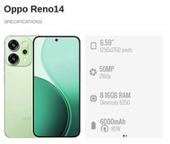 Used 0PP0 RENO 14 5G (12GB+256GB / 512GB) 6.59" || 0PP0 Malaysia Set