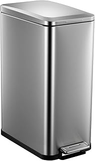 13.2 Gallon/50 L Step Trash Can, Stainless Steel Rubbish Bin with Soft-Close Lid, Fingerprint Resist