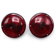 Round Tail Light 12V. 2 Pieces Of Jeff Willy Red Lens For Jeep Willys CJ3 CJ5 CJ6 Year 1945-1975