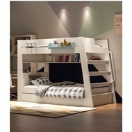 DBF 002 Bed Frame Modern Double Decker Bunk Bed For Kids Adults Queen Bunk Bed With Drawer Mattress Set High Quality