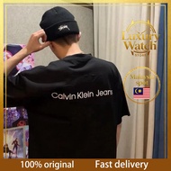100% Original Calvin Klein Baju-T lelaki classic large print letter Baju-T wanita embroidered armban