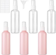 Pack of 6 100 ml Spray Bottles, Fine Mist Spray Bottle, Empty Plastic Atomiser, Refillable, Portable