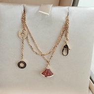 BVLGARI/寶格麗 DIVAS' DREAM系列18玫瑰金紅玉髓小扇子手鍊 M L碼