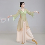 Classical Dance Female Elegant Gauze Chinese Dance Practice Clothes Female Fairy Chiffon Top Perform