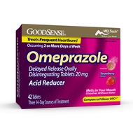 GoodSense Omeprazole Delayed Release Orally Disintegrating Tablets, 20 mg, Acid Reducer, Strawberry 