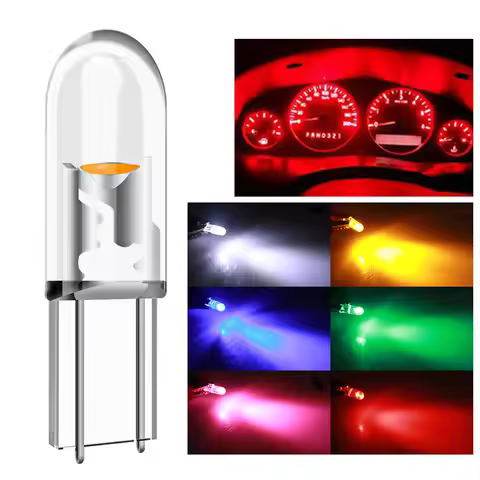 10Pcs T5 Led W3W Car Interior Light 7000K Dashboard Warming Indicator COB Chip Canbus Auto Instrumen