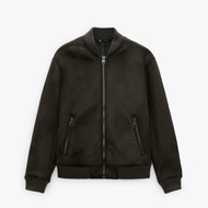 Zara faux suede bomber jacket