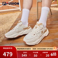 斐乐（FILA）FUSION斐乐潮牌闪电鞋FLASH男鞋跑步鞋新款 微白/麦麸棕-WA 41